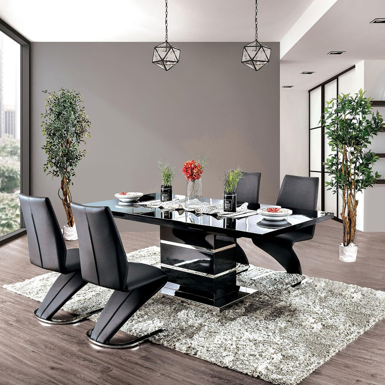 Black 5 piece discount dining table set